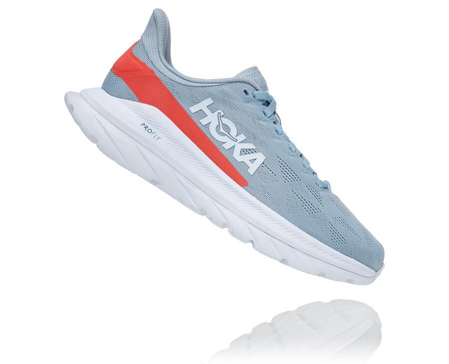 Hoka One One Running Shoes Womens Blue/White - Mach 4 - 06182HZNR